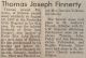 Finnerty, Thomas Joseph obituary