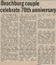 Lyttle, Albert & Janet nee Hawthorne celebrate 70th Anniversary