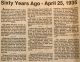 Cobden Sun Sixty Yrs ago column, April 25, 1935