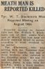 Blackmore, Tpr. William Thomas killed in action