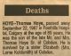 Hoye, Thomas death