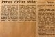 Millar, James Walter obituary