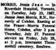 Morris, Jessie Jean obituary