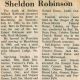 Robinson, Sheldon obituary