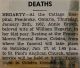 Hegarty, Annie nee Brown death