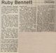 Bennett, Ruby Martha nee Robinson obituary