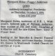 Anderson, Margaret Helen 'Peggy' BARR funeral card