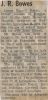 James Russell BOWES obituary