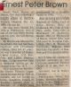 Ernest Peter BROWN obituary