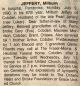 Jeffery, Milburn obituary Jeffery, Milburn obituary