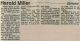 Miller, Harold obituary