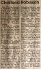 Robinson, Mary Christena nee Bennett obituary Robinson, Mary Christena nee Bennett obituary