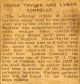 Lyman CONNELLY & Frank Taylor deaths