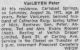 Van Leyan, Peter J. obituary