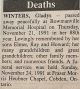 Winters, Gladys nee Gilchrist death Winters, Gladys nee Gilchrist death