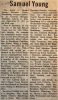 Young, Samuel obituary Young, Samuel obituary