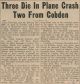 Tragic Plane crash kills 3 Tragic Plane crash kills 3