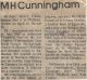 Michael Henry CUNNINGHAM obituary