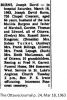 Burns, Joseph David obituary Burns, Joseph David obituary