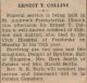Collins, Ernest T. death