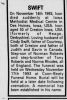 Ivon SWIFT obituary