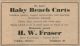 Fraser, H. W. furnature & funeral advertisement Fraser, H. W. furnature & funeral advertisement