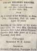 Cevan Delbert BROOME funeral card