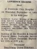 Lawrence Norman BROOME funeral card