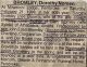 Bromley, Dorothy Noreen BROWN death