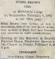 Brown, Ethel May LYTTLE funeral card Brown, Ethel May LYTTLE funeral card