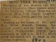 Vera Matilda BURNS death