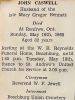 John CASWELL funeral card