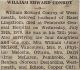 William Edward CONROY death William Edward CONROY death