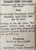 Robert John CONNORS funeral card