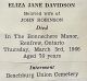 Robinson, Eliza Jane DAVIDSON funeral card