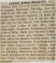 Arthur Alexander LEACH obituary
