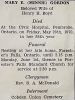 Boyd, Mary Elizabeth GORDON funeral card