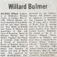 Bulmer, Willard obituary Bulmer, Willard obituary