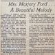 Ford, Marjorie Jean MOORE remembered
