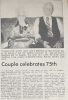 Lyttle, Albert & Janet nee Hawthorne celebrate 75th Anniversary