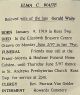 Waite, Elma Christina HAWTHORNE funeral card