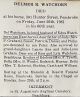 Delmar Ross WATCHORN funeral card
