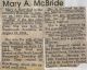Barr, Mary Agnes MCBRIDE obituary