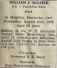 William James MCLEESE funeral card
