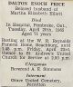 Dalton Enoch PRICE funeral card