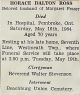 Horace Dalton ROSS funeral card