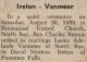 Ireton, David Newton & Leona Adelaide Vanmeer nee Pierce wed