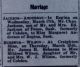 Charles Edgar JACKSON & Margaret Anderson wed
James Behanna & Mildred Wilson wed