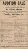 Johnston, Allister auction sale, 1953 Johnston, Allister auction sale, 1953