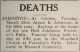 01819-Johnston, James R death